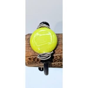 Made in Italy Lime Green Murano Glass Rubber Wrap Bracelet